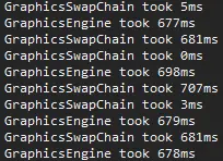 Benchmark of frame times with 2 command queues.